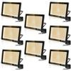 toobettp 8PCS Faretto LED 200W, Super Illuminoso 20000LM 3000K Faretti da Esterno | Bianco Caldo, Fascio 120°, IP66 Resistente Pioggia/Neve, Fari LED da Esterno Per Giardino Garage Parcheggio Cortile