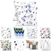 Homebliss Federe Cuscino 65x65 cm Set 2 Pezzi Microfibra, Bianco Floreale Blu | Chiusura a busta, motivi coordinati