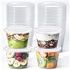 MICHIHOMIE 24Pz Contenitori Plastica con Coperchio per alimenti 450ml | Piccoli contenitori ermetici riutilizzabili, impilabili, salvaspazio, BPA-frei, per caldo/freddo, salse, creme e bricolage.