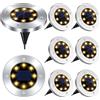 Mkitnvy Luci Solari da Giardino,8 Pezzi LED Sepolte Esterno Faretti Lampadine | in Impermeabile 600mah Batteria IP65 lampada per Prato