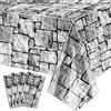 PTECDROTS 4Pcs Tovaglie da parete in pietra Rettangolare Castello Medievale a tema Mattone Pietra Tovaglia Copritavolo Halloween per decorazioni festa medievale Compleanno Halloween Forniture, 130 x 220cm