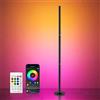sylvwin Lampada da terra a LED RGB, per soggiorno, con controllo tramite app e telecomando, lampada angolare a LED con sincronizzazione musicale, 16 milioni di colori, per camera da letto, sala giochi