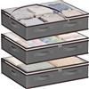 JAECU 3pcs 40L Contenitori Sottoletto per Vestiti Salvaspazio, 60x45x15cm