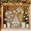 Hretvoi 129 Pezzi Vetrofanie Natalizie per Finestre Grandi,Adesivi Natalizi per Vetri Riutilizzabili,Addobbi Natalizi Negozio,Vetrofanie Natale per Decorazioni di Vetrine Finestre,Adesivi Vetro Natale Bianche