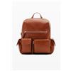 Desigual, Zaino in pelle multitasche, Cow Leather, Marrone, U