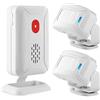 Cruxer Rilevatore di Movimento, Allarme di Sicurezza Wireless PIR per la Sicurezza Domestica, Negozi Commerciali Campanello di Benvenuto, Avviso per la Cassetta Delle Lettere(2 Sensore e 1 Ricevitore)