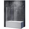 SONNI Parete Doccia per Vasca da Bagno, Paraspruzzi Vasca da Bagno, 120 x 140 cm Pieghevole 6 mm Vetro Trasparente NANO, Divisorio per Doccia
