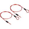 PATIKIL Sicurezza Acciaio Cavo 2.5mm x 0.5m/1.64ft Cavo Antifurto Rivestito Bagaglio Blocco Filo Corda con Doppio Cerchio Sicurezza per Esterni, Bici, Porte, Lampade, Rosso 2pz