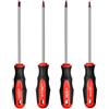 ROTATION Set di 4 cacciaviti Torx con punta magnetica, 4 cacciaviti a stella Torx, T20, T25, T27, T30, punta rossa, lucido, acciaio S2