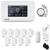 HUXGO® HXA006 Allarme casa senza fili WiFi + GSM 4G con sirena | Kit allarme con 1x rilevatore di movimento, 9x sensori per porte e finestre, telecomando | Per Casa, Garage, Ufficio