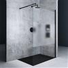 Mai & Mai Box Doccia Walk-In 140x200cm, Parete Doccia in Vetro Parzialmente Smerigliato 10mm Vetro di Sicurezza ESG con Rivestimento Nano Profilo Parete Nero MMBR3