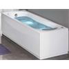 Novellini Vasca Bagno Idromassaggio Pneumatico Rettangolare Novellini Calypso Eco 180x80xH55 cm 200 LT Colonna 1 Pannello Frontale 1 Laterale Reversibili Idro Whirlpool Telaio Rinforzato Acrilico Bianco Lucido