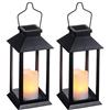 Tomshine Lanterna Solare Giardino Esterno, 2 Pezzi LED Luci Solari Giardino, Effetto Candela Lampade da Esterno IP44 per Prato,Decorativo LED Lampade Solari (Nero)