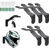 Generisch Set da 5 Porta Casco Moto da Parete - con Gancio, Nero, Robusto Porta Casco a Muro per Casco Moto, Bici, Giubbotti, Berretti e Sciarpe