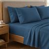 PETTI Artigiani Italiani - Set Lenzuola una Piazza e Mezza Percalle Cotone Blu Marino, Completo Letto 3 Pezzi, 100% Made in Italy