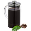 Relaxdays Caffettiera Pressofiltro, Teiera, Infusiera, in Vetro e Acciaio Inox, 600 ml, caffè, tè, Trasparente Argento
