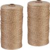 Relaxdays Spago di Iuta 2 mm, 2 Rotoli Juta 250 m ciascuno, Corda Ecosostenibile per Artigianato, Imballaggio, Marrone