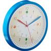 TFA Dostmann 60.3058.06.91 - Orologio educativo da Parete per Bambini e Bambine, per Imparare Il Tempo, colorato, Blu, plastica, Vetro MDF, L 308 x P 44 x H 308 mm