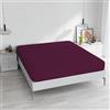 MB HOME ITALY Lenzuolo Sotto MAX COLOR con Angoli Elasticizzati da 25 cm Letto Matrimoniale 170x200 cm, 100% Cotone Made in Italy - Tinta Unita PRUGNA