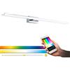EGLO connect LED lampada da parete Tabiano-C, 1 fiamma, acciaio e plastica | cromata e bianca, luce bagno con cambio temperatura colore (caldo-freddo), RGB, dimmerabile, IP44, L 90,5 cm