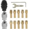 Aoserge Set di pinze per mandrini per trapano, 15 pezzi, 4486, mandrino autoserrante per Dremel, da 1/32 a 1/8, utensile rotante con codolo per mandrino senza chiave, adattatore a cambio rapido con