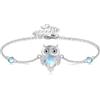 ONEFINITY Bracciale con gufo in argento Sterling 925, con pietra di luna, regalo per donna, 9 inches, Argento sterling, Simulato Moonstone