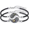 OHAYOO Yin Yang - Bracciale in argento sterling 925, con albero della vita, per 2 paia di braccialetti e braccialetti Yin Yang, per uomo e donna