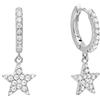 Brandlinger ® Atelier - Orecchini a cerchio in argento Sterling dorato, con ciondolo a forma di stella e luna, per donne e ragazze, dimensioni 20 mm