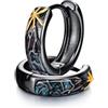 PARYFO Orecchini a cerchio vichingo, per uomo e donna, in argento sterling 925, lupo runo/ankh/celtico/croce/montagna, gioielli vichinghi, regalo in argento sterling, small, Argento sterling, nessuna.