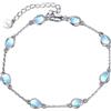 YAFEINI Braccialetto con pietra di luna, in argento Sterling 925, a goccia, amore infinito, pietra di luna, gioiello per donne e ragazze, 7 + 2 Zoll verstellbare Kette, Pietra di luna