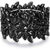 EVER FAITH Bracciale Elastico Art Deco Vintage Rotonda Cristalli Marquised Gioielli da Polso per Party Prom