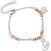 Beloved ❤️ Bracciale My Pet Friend donna ragazza tema animali in acciaio inossidabile - Sferette in metallo e charms a tema - Chiusura regolabile con moschettone (Silver/Rose gold, Gatto)