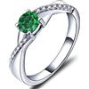 YL Anello di fidanzamento Argento 925 con 12 Pietra Portafortuna Zirconia Cubica Anello Solitario Criss Attraverso Infinito anello Nuziale per Donna Sposa