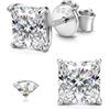 SLLAISS Orecchini Moissanite Argento 925 Uomo Ipoallergenici | Oro Bianco Placcato 16K 4-7mm Moissanite D Color VVS1 Taglio Principessa Brillante Solitario Orecchini Simulato Diamante