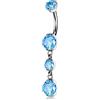 OUFER Body Piercing Piercing per ombelico in titanio da 14 g, con barrette per ombelico in acqua Belly Navel Piercing Jewellery