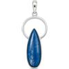 Tibetan Silver Pendente Argento Sterling Pietra preziosa Cianite Blu Forma Pera Design Contemporaneo Fatto a Mano per Donne Gioiello Artigianale Unico Accessorio Dichiarativo alla Moda