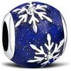 BOIGEGU Ciondolo a forma di fiocco di neve in argento con zirconi, per braccialetti Pandora, klein, Argento sterling, Non pietra preziosa