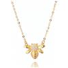 IMINI Collana girocollo con ciondolo a forma di ape regina, argento Sterling S925, cristalli di zirconia cubica, bombino