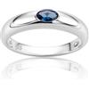 OROVI Anello Donna in Argento 925, Anello di Fidanzamento, Fede, con Pietre Preziose Rubino/Smeraldo/Zaffiro, Solitario in Argento Sterling, Gioielli Donna Anallergici