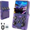 KoolShiro R36S Console di gioco portatile retrò, oltre 20.000 giochi classici, lettore video tascabile portatile con schermo HD da 3,5 pollici, schermo open source Linux System (viola)
