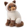 Syglawnd Gatto di peluche, gatto di peluche seduto realistico, siamese da 26 cm, animale
