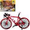 AMJKEJI Mini bicicletta con dita modello MTB 1:8 Ornamenti per bicicletta in miniatura per casa, ufficio, decorazione da tavolo, regali per adulti, compleanni, Natale (rosso)