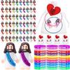 Bememo 150 braccialetti in gomma con scritta Jesus Toys 50 Jesus Loves You, 50 mini personaggi di Gesù, 50 sacchetti di organza e biglietti di Gesù, braccialetti per la scuola domenicale, chiesa,
