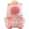 EnixwH 25 CM Capibara Peluche Grande Capibara Gadget Morbido Capybara Pupazzi | Cartoni Animati Kawaii con Cappello Festivo e gonna Cuscino e Decorazione Regalo per Bambini Adulti (Rosa)