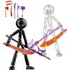 Generic Set Di Action Figure Da Collezione, Robot Articolato Con 7 Armi, Bambola Meccanica Completamente Snodabile, Pronta Per Lo Stop Motion, Mini Figura Per Bambini E Appassionati (2 pezzi-B)