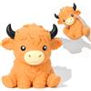 FRGITYGIFT Squishy gigante da 15,2 cm a forma di mucca delle Highland, grande e morbida da stringere, palline antistress a lenta risalita per adulti, squishy antistress per ansia, decorazione da scrivania (mucca