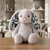 Kinetora Coniglio personalizzato in peluche con foto 30/40cm 5 colori regalo (Grigio)