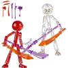 Generic Set Di Action Figure Da Collezione, Robot Articolato Con 7 Armi, Bambola Meccanica Completamente Snodabile, Pronta Per Lo Stop Motion, Mini Figura Per Bambini E Appassionati (2 pezzi-E)
