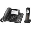 Panasonic KX-TGF320EXM Telefono Digitale Cordless/con Filo con Segreteria Telefonica Digitale, Unità Base e Ricevitore Singolo, Vivavoce, Display Inclinabile, Blocco Chiamate Indesiderate, Nero