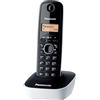 Panasonic KX-TG1611JTW Telefono Cordless Digitale, Unità Base e Ricevitore Singolo, ID Chiamante, Batteria Lunga Durata, Display LCD, Rubrica, Memoria di Riselezione, Sveglia, Bianco